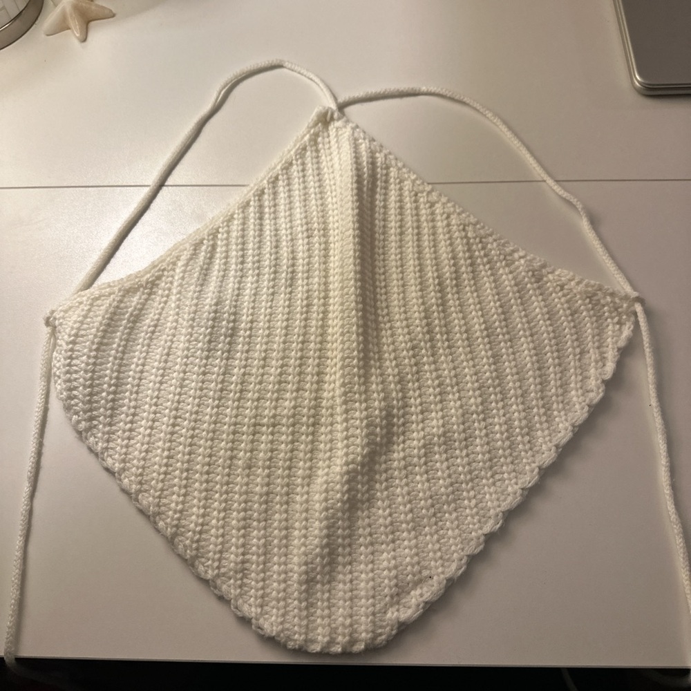 Handmade White Knit Halter Top